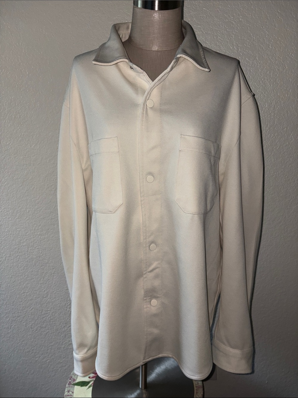 Zara Men’s Cream Button-Down Casual Shirt
